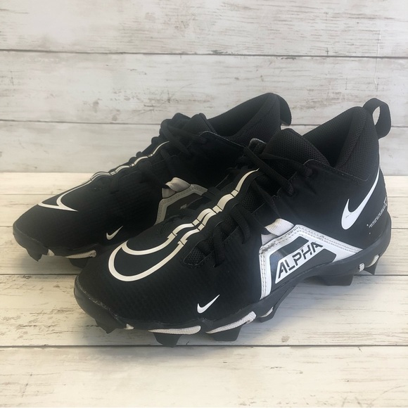 NIKE ALPHA Menace 3 Shark Men’s Black/White Football Cleats Size 7 - Picture 4 of 15